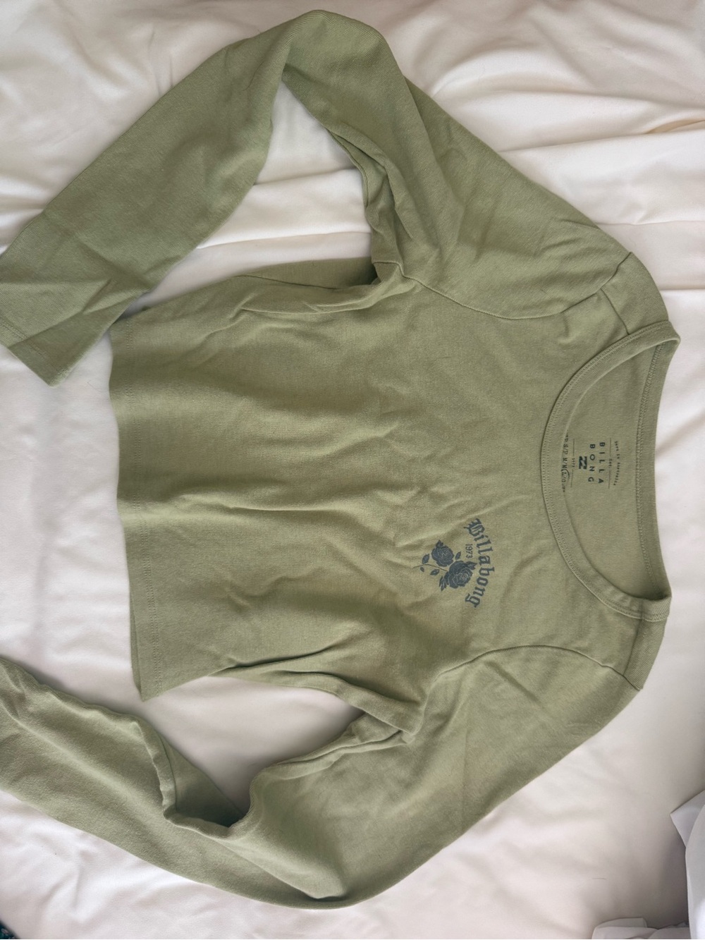 Billabong long sleeve green crop top💚